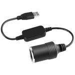 Adattatore convertitore per auto Controller cablato Presa da USB a accendisigari Cavo adattatore di alimentazione boost da 5 V a 12 V, 30cm USB