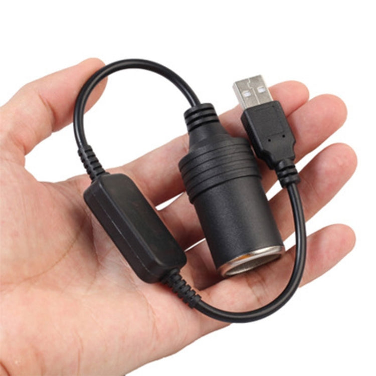 Adattatore convertitore per auto Controller cablato Presa da USB a accendisigari Cavo adattatore di alimentazione boost da 5 V a 12 V, 30cm USB