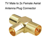 Adattatore cavo coassiale per connettore TV maschio a 2x femmina, TV Male to 2x Female