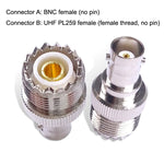 Adattatore BNC femmina a UHF femmina PL-259 coassiale