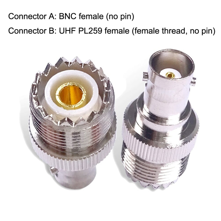 Adattatore BNC femmina a UHF femmina PL-259 coassiale