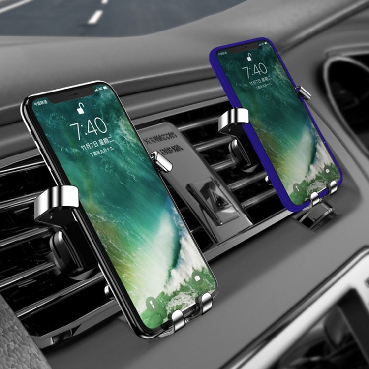 650 Supporto per navigazione con presa d'aria con staffa a gravità per telefono cellulare montato su veicolo, Silver, Black, Paste Silver, Paste Black