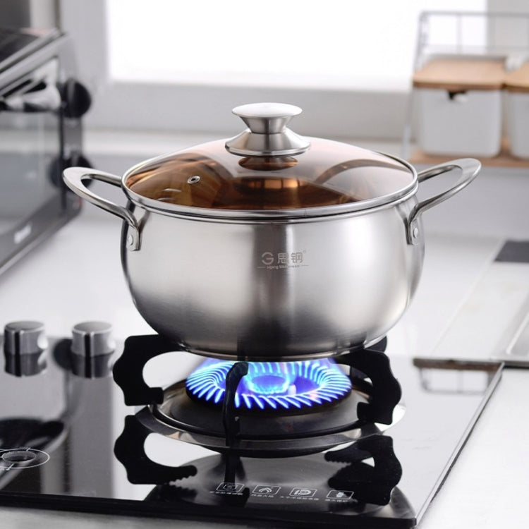 Pentola per zuppa extra spessa di grande capacità a forma di tamburo in acciaio inossidabile Si Gang da 24 cm, 24 CM