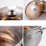 Pentola per zuppa extra spessa di grande capacità a forma di tamburo in acciaio inossidabile Si Gang da 24 cm, 24 CM