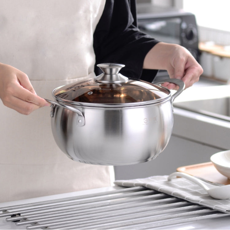 Pentola per zuppa extra spessa di grande capacità a forma di tamburo in acciaio inossidabile Si Gang da 24 cm, 24 CM