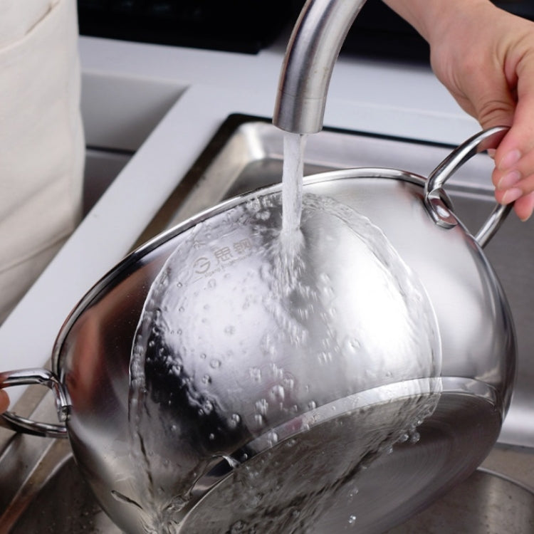 Pentola per zuppa extra spessa di grande capacità a forma di tamburo in acciaio inossidabile Si Gang da 24 cm, 24 CM