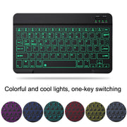 Set tastiera e mouse Bluetooth retroilluminato colorato RGB da 10 pollici per telefono cellulare/tablet, Black, White