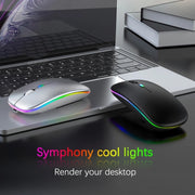 Set tastiera e mouse Bluetooth retroilluminato colorato RGB da 10 pollici per telefono cellulare/tablet, Black, White