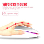 Mouse wireless Bluetooth silenzioso retroilluminato 3 tasti