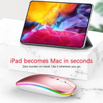 Mouse wireless Bluetooth silenzioso retroilluminato 3 tasti