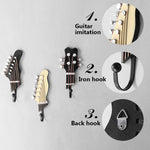 Gancio per decorazione domestica a forma di chitarra da 3 pezzi, Guitar Shape Hook