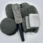 Kit di pulizia per autolavaggio 9 in 1 Forniture per autolavaggio Strumenti per autolavaggio, Gray