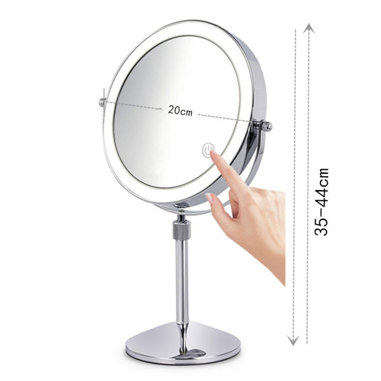 Specchio ingranditore sollevabile con specchio per trucco luminoso a LED rotondo bifacciale da tavolo, Plane + 3 Times Magnification(8-inch Battery Model), Plane + 5 Times Magnification(8-inch Battery Model)                                             ...