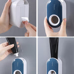 Portadentifricio a parete con spremitura automatica del dentifricio