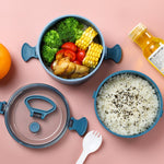 Bento Box rotondo portatile isolante per il pranzo, per studenti, impiegati, con forno a microonde riscaldato, Single Layer, Double Layer