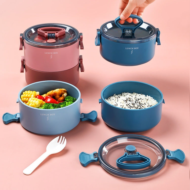 Bento Box rotondo portatile isolante per il pranzo, per studenti, impiegati, con forno a microonde riscaldato, Single Layer, Double Layer