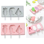 Stampo per ghiaccioli per gelato fatto a mano fatto in casa in silicone con coperchio, consegna casuale a colori, Fruit Woodpecker, Ice Cream, Snowman Hippo Bunny