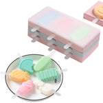 Stampo per ghiaccioli per gelato fatto a mano fatto in casa in silicone con coperchio, consegna casuale a colori, Fruit Woodpecker, Ice Cream, Snowman Hippo Bunny