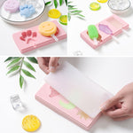 Stampo per ghiaccioli per gelato fatto a mano fatto in casa in silicone con coperchio, consegna casuale a colori, Fruit Woodpecker, Ice Cream, Snowman Hippo Bunny