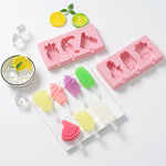 Stampo per ghiaccioli per gelato fatto a mano fatto in casa in silicone con coperchio, consegna casuale a colori, Fruit Woodpecker, Ice Cream, Snowman Hippo Bunny
