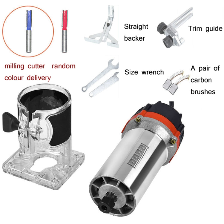Macchina per la lavorazione del legno Rifilatrice elettrica multifunzionale Fresatrice per legno Stozzatrice Strumenti per incisione Spina europea, 600W Plastic Body, 720W Aluminum Body