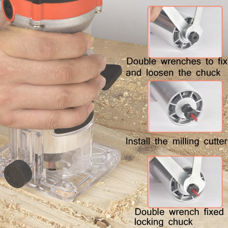 Macchina per la lavorazione del legno Rifilatrice elettrica multifunzionale Fresatrice per legno Stozzatrice Strumenti per incisione Spina europea, 600W Plastic Body, 720W Aluminum Body