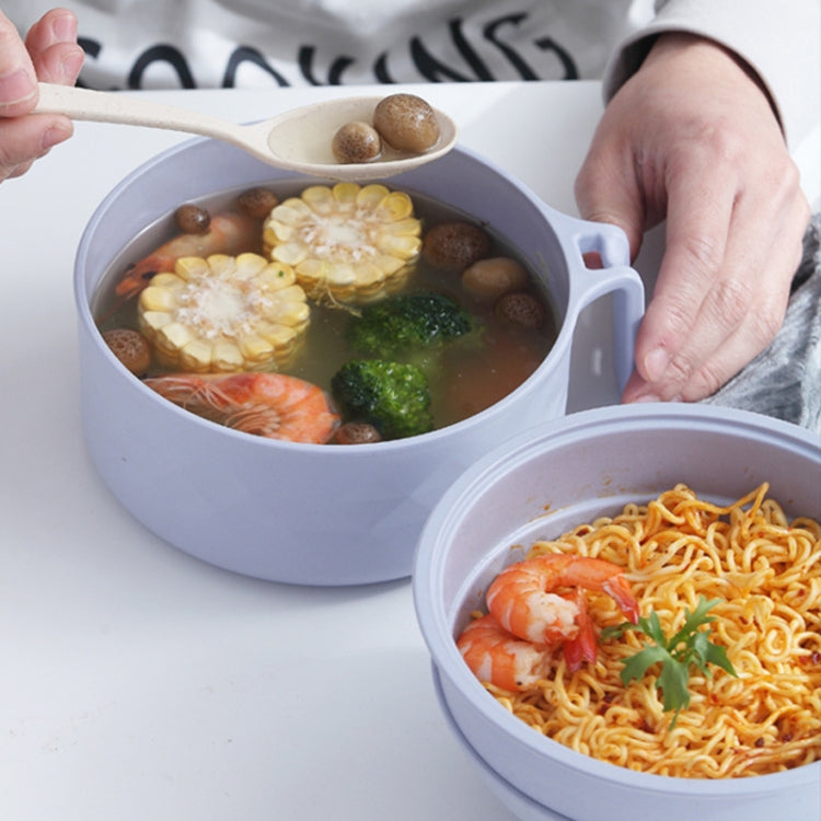 Set di posate da mensa in fibra di bambù per studenti 6 in 1 con ciotola di noodle istantanei