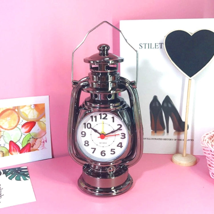 Lampada da tavolo retrò a olio Piccola sveglia Orologio da tavolo da tavolo Decorazione del soggiorno Forniture Gioielli artigianali per ufficio