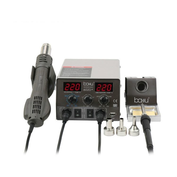 BAKU BA-602D+ Dual Digital Display Soldering Station Set for Mobile Phone Repair, Tin Soldering Tool, EU Plug, US Plug