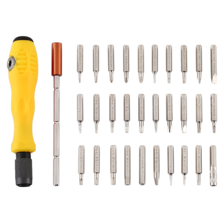 32 in 1 CRV Steel Cell Phone Disassembly Repair Tool Multifunction Combination Screwdriver Set, Yellow, Gray Green, Red