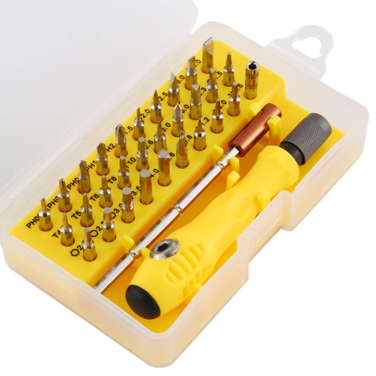 32 in 1 CRV Steel Cell Phone Disassembly Repair Tool Multifunction Combination Screwdriver Set, Yellow, Gray Green, Red