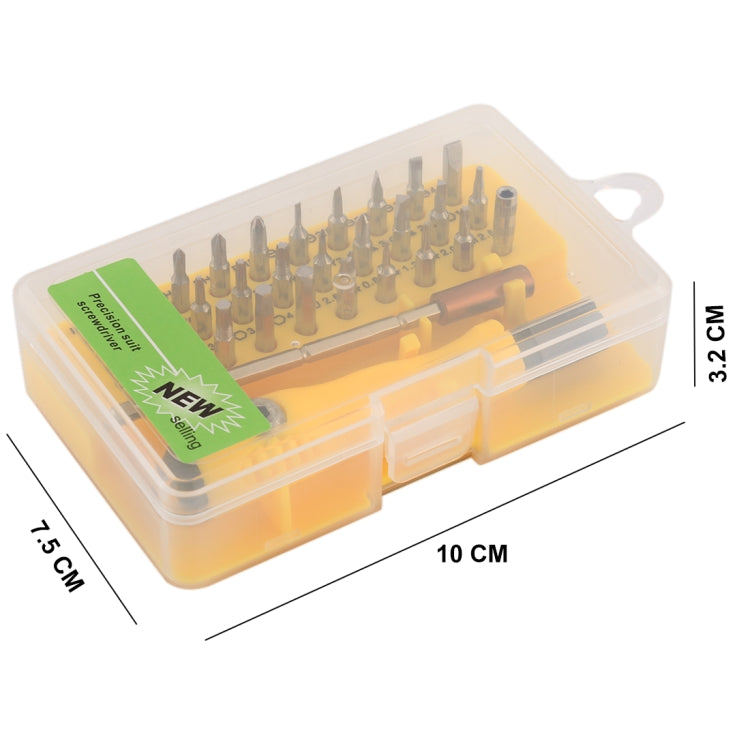 32 in 1 CRV Steel Cell Phone Disassembly Repair Tool Multifunction Combination Screwdriver Set, Yellow, Gray Green, Red