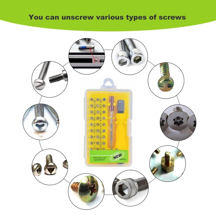 Set di cacciaviti combinati multifunzione con strumento di riparazione per smontaggio del telefono cellulare in acciaio CRV 32 in 1, Yellow, Gray Green, Red