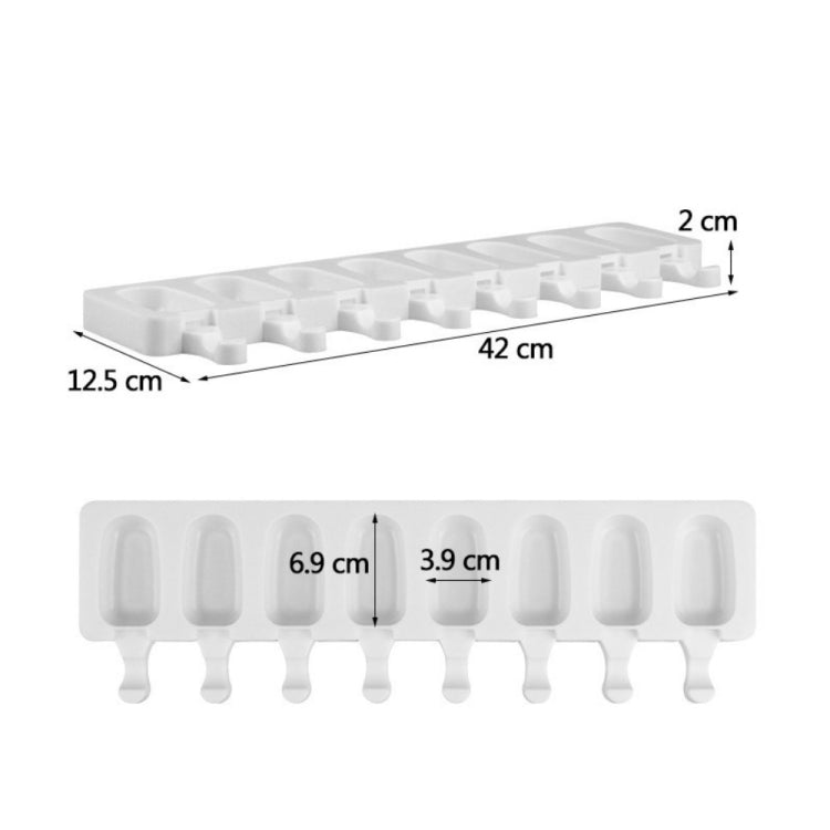 8 Stampi per gelato in silicone, stampi creativi per cubetti di ghiaccio fatti a mano, 8 Even  Ice Cream Mold