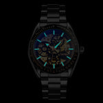 SKMEI 9194 Orologio automatico da uomo con cinturino meccanico in acciaio scheletrato, Black, Silver, Golden Black Face, Rose Gold, Golden Gold Face