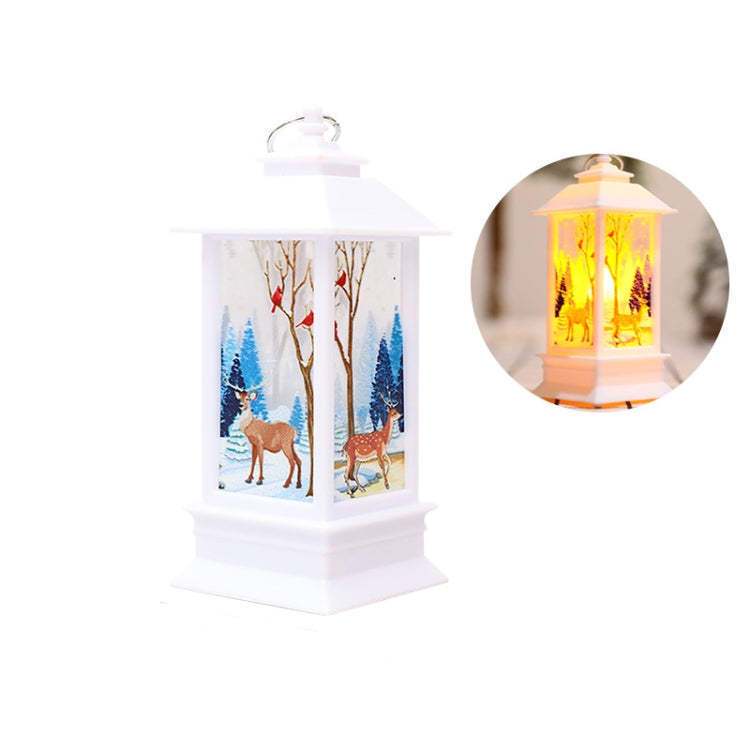 Lanterna con fiamma natalizia Decorazione natalizia Lampada a candeliere con ornamento luminoso a LED, White Elk, White Snowman, Red Santa, Bronze Elk, Bronze Snowman, Bronze Santa, White Angel, Large 77 x 77 x 195mm