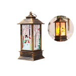Lanterna con fiamma natalizia Decorazione natalizia Lampada a candeliere con ornamento luminoso a LED, White Elk, White Snowman, Red Santa, Bronze Elk, Bronze Snowman, Bronze Santa, White Angel, Large 77 x 77 x 195mm