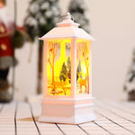 Lanterna con fiamma natalizia Decorazione natalizia Lampada a candeliere con ornamento luminoso a LED, White Elk, White Snowman, Red Santa, Bronze Elk, Bronze Snowman, Bronze Santa, White Angel, Large 77 x 77 x 195mm