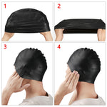 Cuffia da nuoto impermeabile con protezione per le orecchie in silicone per adulti con capelli lunghi, Long Hair Swimming Cap(Black), Long Hair Swimming Cap(Blue), Long Hair Swimming Cap(Pink), Long Hair Swimming Cap(Silver)                            ...