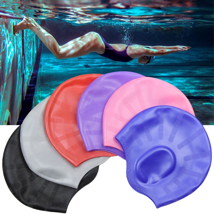 Cuffia da nuoto impermeabile con protezione per le orecchie in silicone per adulti con capelli lunghi, Long Hair Swimming Cap(Black), Long Hair Swimming Cap(Blue), Long Hair Swimming Cap(Pink), Long Hair Swimming Cap(Silver)                            ...