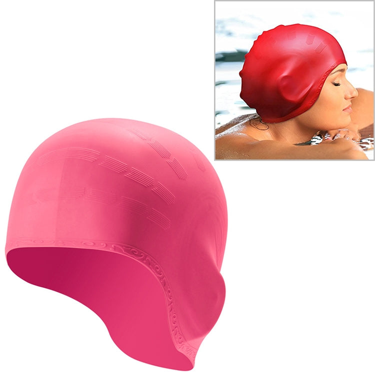 Cuffia da nuoto impermeabile con protezione per le orecchie in silicone per adulti con capelli lunghi, Long Hair Swimming Cap(Black), Long Hair Swimming Cap(Blue), Long Hair Swimming Cap(Pink), Long Hair Swimming Cap(Silver)                            ...