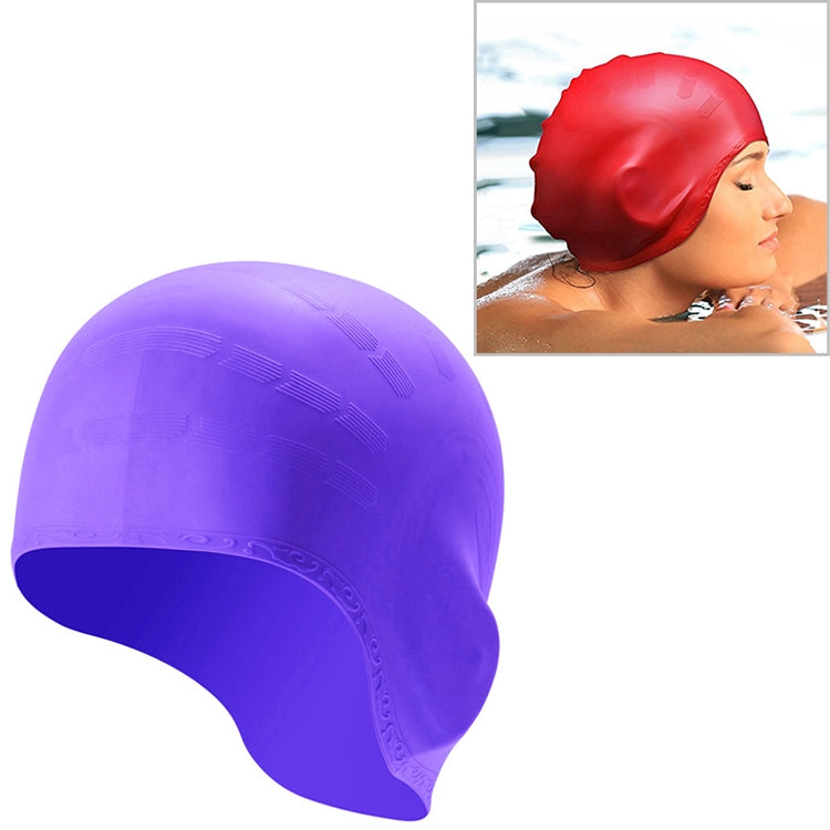 Cuffia da nuoto impermeabile con protezione per le orecchie in silicone per adulti con capelli lunghi, Long Hair Swimming Cap(Black), Long Hair Swimming Cap(Blue), Long Hair Swimming Cap(Pink), Long Hair Swimming Cap(Silver)                            ...