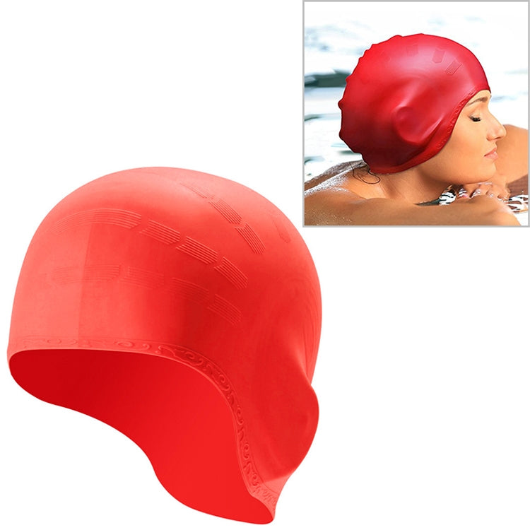 Cuffia da nuoto impermeabile con protezione per le orecchie in silicone per adulti con capelli lunghi, Long Hair Swimming Cap(Black), Long Hair Swimming Cap(Blue), Long Hair Swimming Cap(Pink), Long Hair Swimming Cap(Silver)                            ...