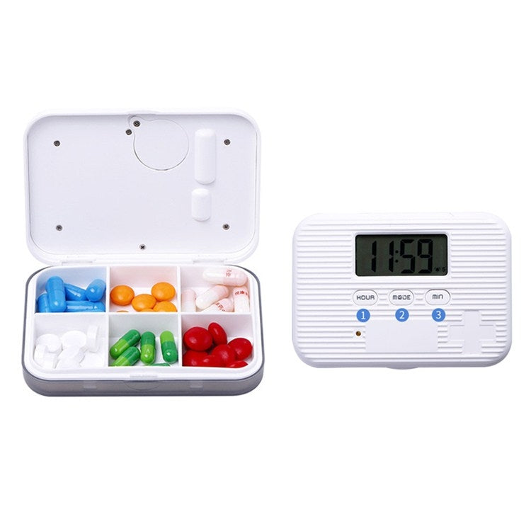 Portapillole elettronico con scomparto per promemoria regolare, versione elettronica a 6 griglie, mini portapillole sigillato