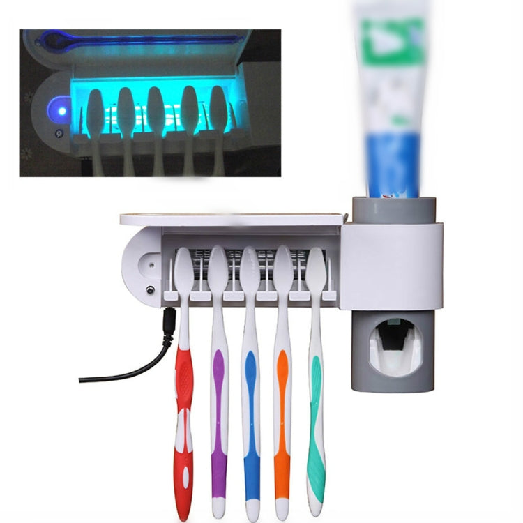 Portaspazzolino per disinfezione elettrica a raggi ultravioletti montato a parete per WC senza punzonatura, US Plug, UK Plug, EU Plug, Charging with USB