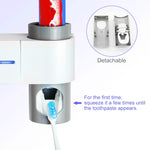 Portaspazzolino per disinfezione elettrica a raggi ultravioletti montato a parete per WC senza punzonatura, US Plug, UK Plug, EU Plug, Charging with USB