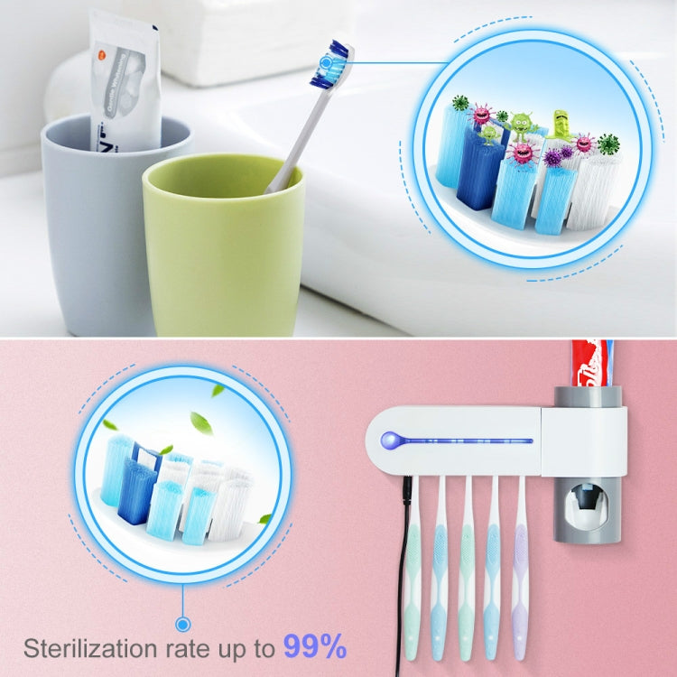 Portaspazzolino per disinfezione elettrica a raggi ultravioletti montato a parete per WC senza punzonatura, US Plug, UK Plug, EU Plug, Charging with USB