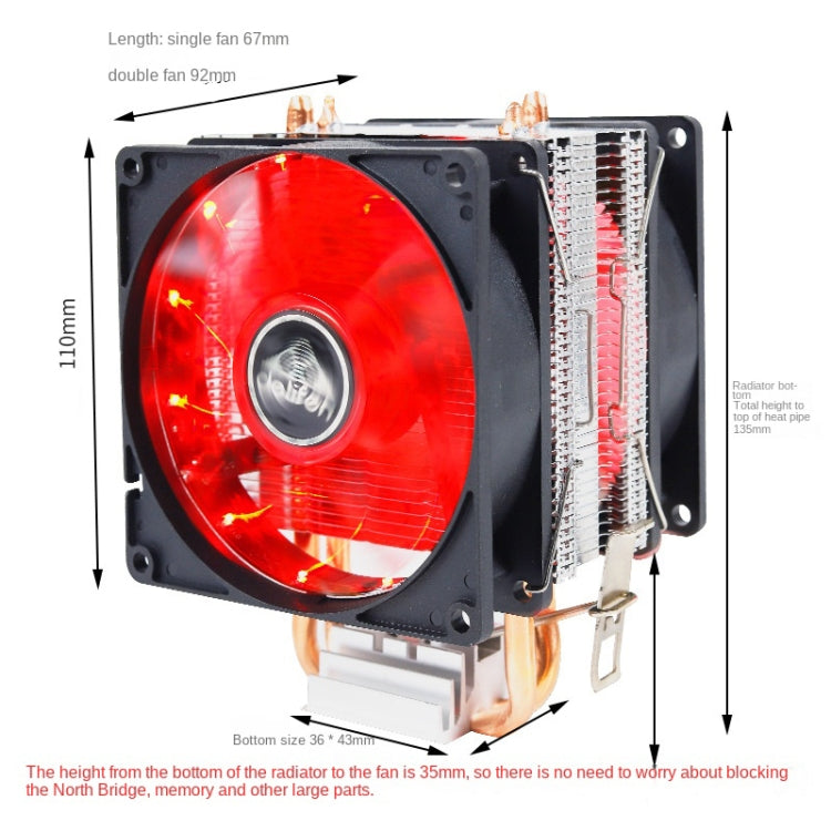 Radiatore CPU a tubo di rame per computer desktop 6 Super silenzioso, 6 Tube PWM Single Fan, 6 Tube PWM Double Fan, 6 Tube Without Light 3-pin Single Fan, 6 Tube Without Light 3-pin Double Fan, 6 Tube Red Light 3-pin Single Fan                         ...