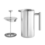Caffettiera a pressione francese in acciaio inossidabile 304, teiera fatta a mano, 350ml, 800ml, 1000ml