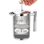 Caffettiera a pressione francese in acciaio inossidabile 304, teiera fatta a mano, 350ml, 800ml, 1000ml